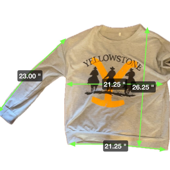 T Shirt Long Sleeve " Yellowstone " Gray Orange Pullover Womens 2XL 5.2.4:A-0009 - Picture 6 of 7